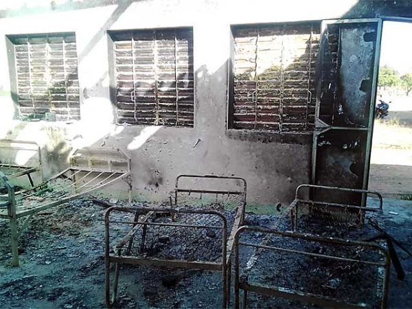 School dormitory beds burned by terrorists in Fada N'Gourma