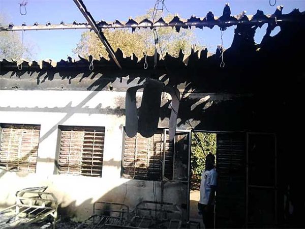 School dormitory fire vandalism damage